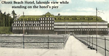lakeside view of Olcott Beach Hotel
